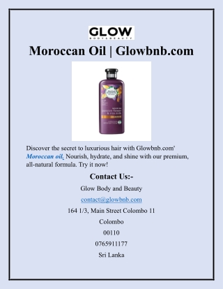 Moroccan Oil  Glowbnb.com