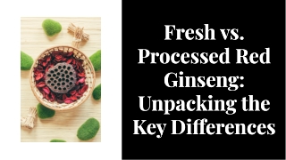 What are the differences between fresh and processed red ginseng?