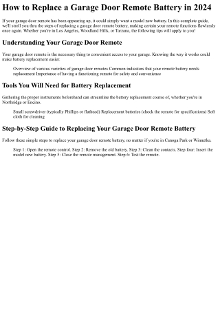 5 Things Everyone Gets Wrong About regular garage door inspections Reseda