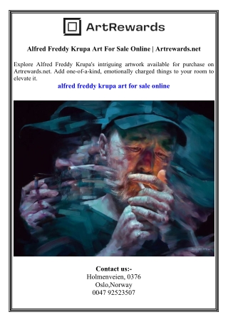 Alfred Freddy Krupa Art For Sale Online  Artrewards.net