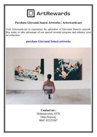 Purchase Giovanni Sanesi Artworks  Artrewards.net