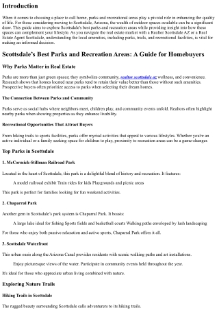 “Scottsdale’s Best Parks and Recreation Areas: A Guide for Homebuyers”