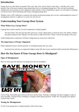 “How to Identify and Fix a Misaligned Garage Door”