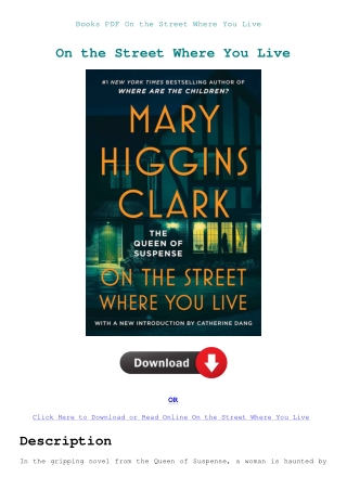 Books PDF On the Street Where You Live