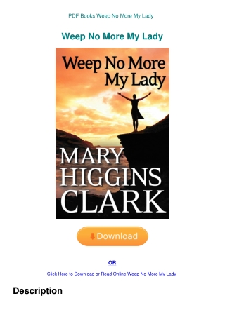 PDF Books Weep No More My Lady