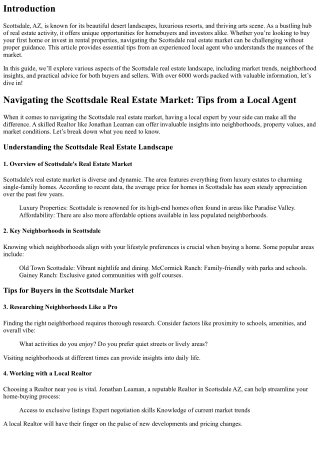 Navigating the Scottsdale Real Estate Market: Tips from a Local Agent