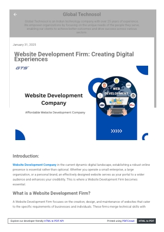 Website Development Firm: Creating Digital Experiences