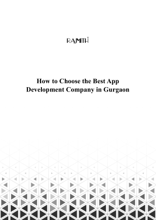 How to Choose the Best App Development Company in Gurgaon