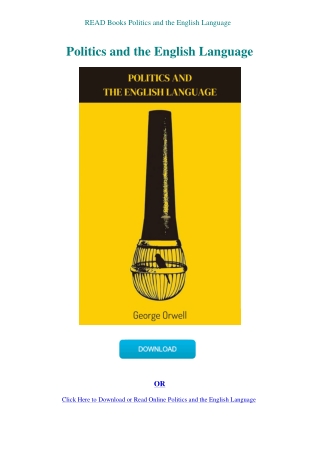 READ Books Politics and the English Language