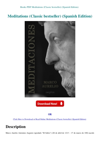 Books PDF Meditations (Classic bestseller) (Spanish Edition)