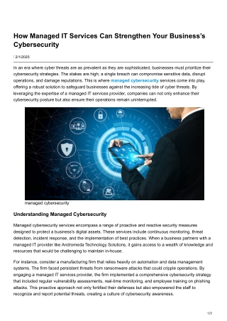 How Managed IT Services Can Strengthen Your Business’s Cybersecurity