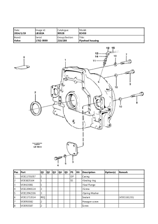 Volvo EC450 Excavator Parts Catalogue Manual Instant Download (SN 1782 and up)