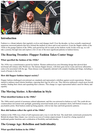 The Evolution of Fashion: A Recall at Iconic Trends With the Decades