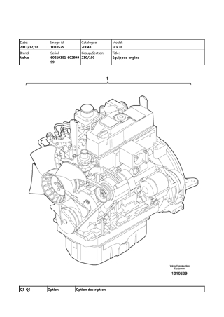 Volvo ECR38 Compact Excavator Parts Catalogue Manual Instant Download (SN 60210151-60299999)