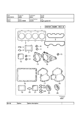 Volvo EW50 Compact Excavator Parts Catalogue Manual Instant Download (SN 10151 and up)