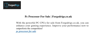 Pc Processor For Sale | Forgedrigs.co.uk
