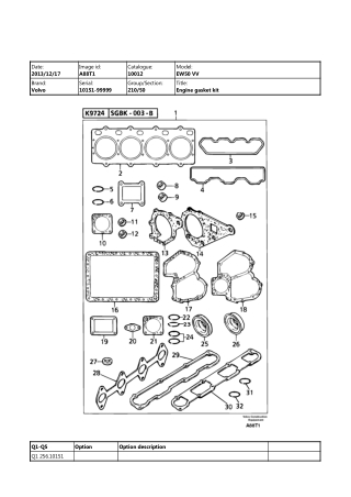 Volvo EW50 VV Compact Excavator Parts Catalogue Manual Instant Download (SN 10151 and up)