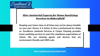 Hire Janitorial Experts for Home Sanitizing Services in Bakersfield