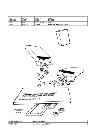 Volvo EW150C Excavator Parts Catalogue Manual Instant Download