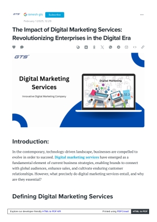 The Impact of Digital Marketing Services: Revolutionizing Enterprises in the Dig