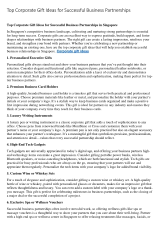 Top Corporate Gift Ideas for Successful Business Partnerships