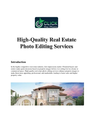 Estate Photo Editing Services