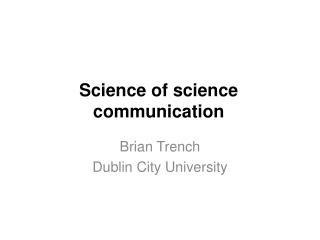 Science of science communication
