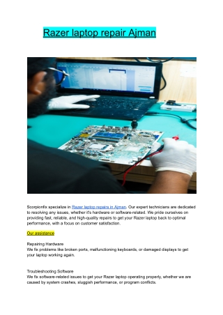 Razer laptop repair Ajman