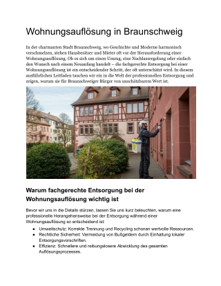 Wohnungsauflosung in Braunschweig
