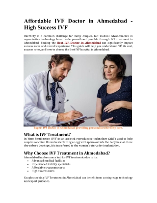Affordable IVF Doctor in Ahmedabad