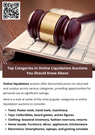Top Categories In Online Liquidation Auctions You Should Know About