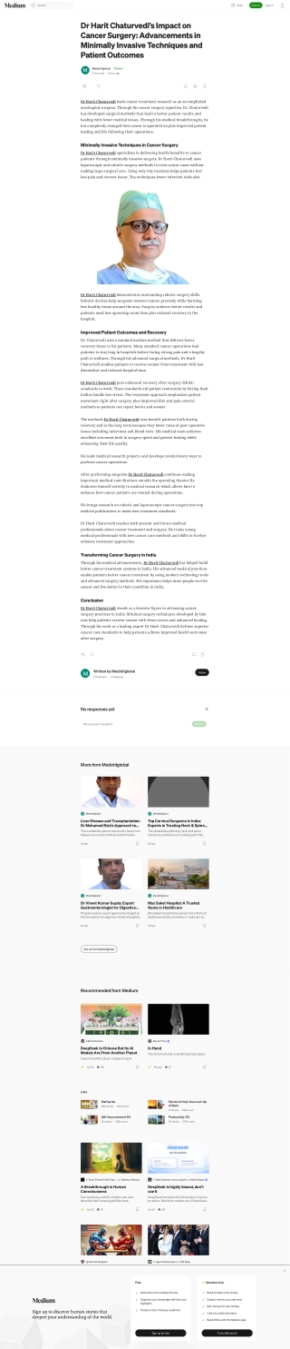 Dr Harit Chaturvedi’s Impact on Cancer Surgery