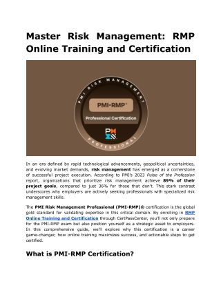 Master Risk Management_ RMP Online Training and Certification