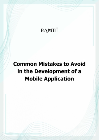 Common Mistakes to Avoid in the Development of a Mobile Application