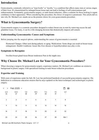 Why Choose Dr. Michael Law for Your Gynecomastia Procedure?