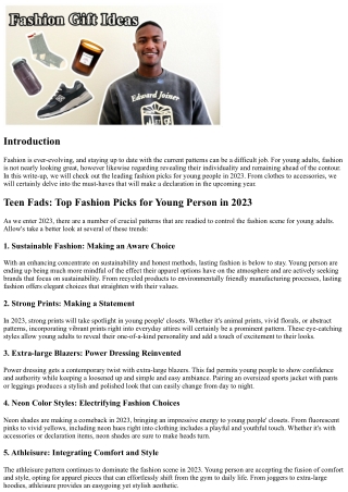 Teenager Trends: Top Fashion Picks for Young Person in 2023