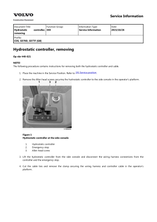 VOLVO SD77F SINGLE-DRUM ROLLER Service Repair Manual Instant Download