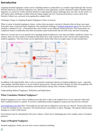 “Challenges Unique to Litigating Hospital Negligence Claims in Arizona”