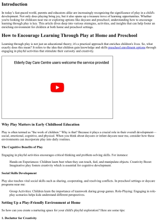 How to Encourage Learning Through Play at Home and Preschool