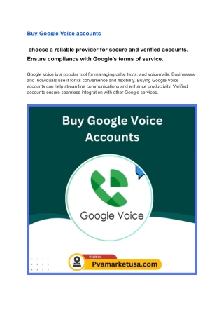 Buy google voice accounts - 100%Safe & Verified