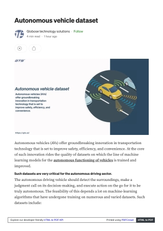 Autonomous vehicle dataset