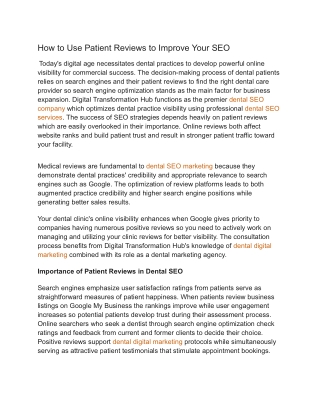 How to Use Patient Reviews to Improve Your SEO