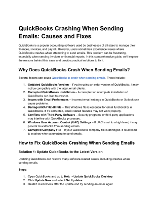 QuickBooks Crashing When Sending Emails_ Causes and Fixes