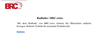 Radlader | BRC.swiss