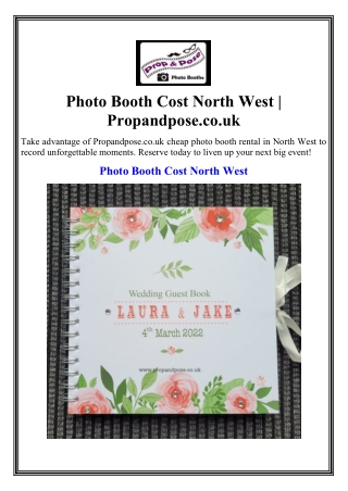 Photo Booth Cost North West | Propandpose.co.uk