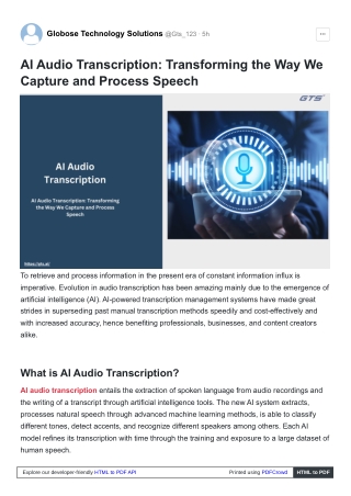 AI Audio Transcription Transforming the Way We Capture and Process Speech