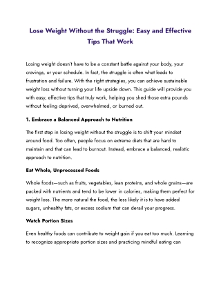 Lose Weight Without the Struggle_ Easy and Effective Tips That Work