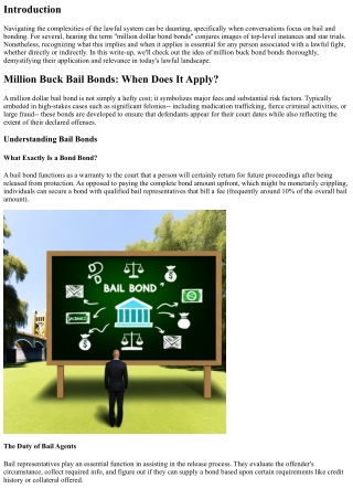 Million Buck Bond Bonds: When Does It Use?