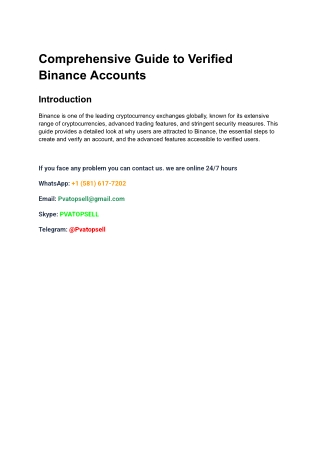 5.5 Best site to buy Verified Binance Accounts in our website