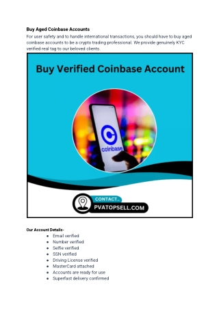 Buy Aged Coinbase Accounts _Pvatopsell